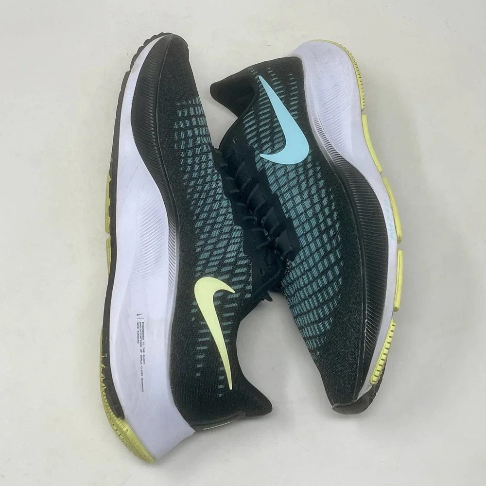 Nike Zoom Air Pegasus 37 Run Shoes Womens 10 1/2 Black Blue 574:I.8.5